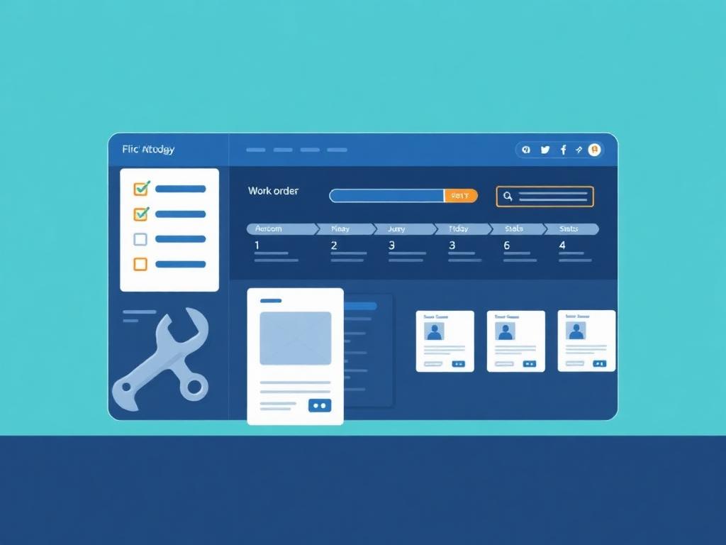 Painel de ordens de serviço com checklist, evidências e linha do tempo